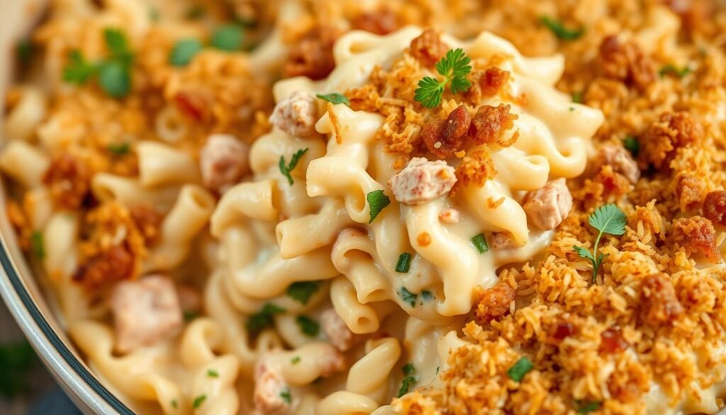 An image of a tuna noodle casserole dish