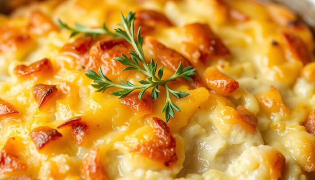 Generate an image of a sweet onion casserole.