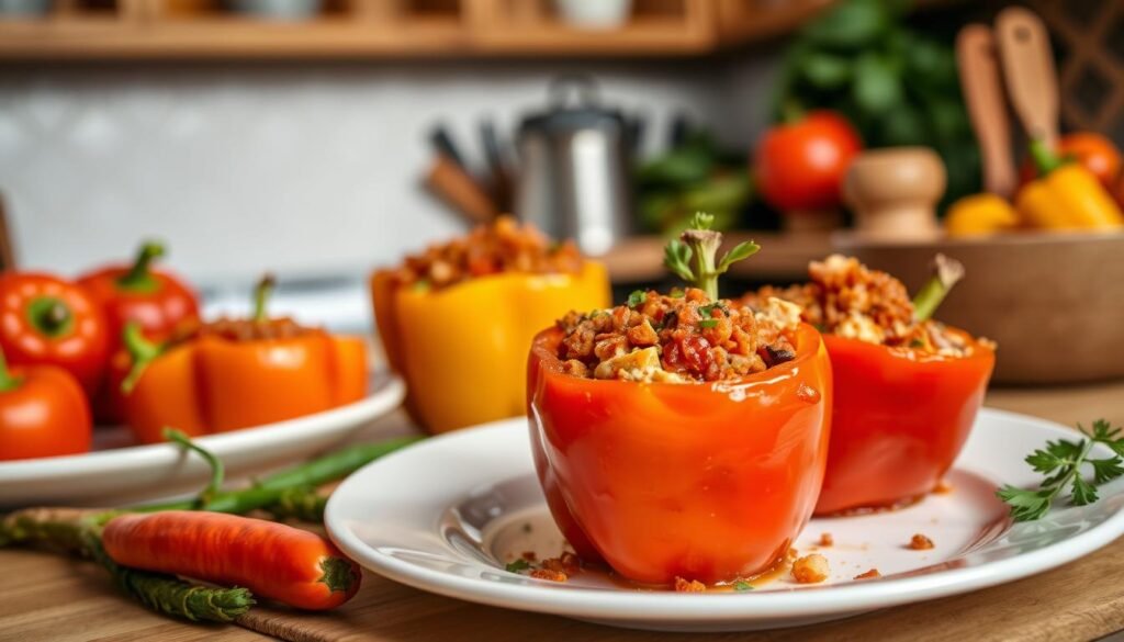Image of a stuffed pepper casserole recipe